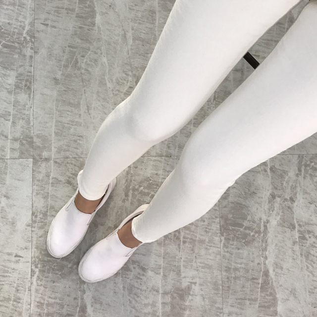 Korea Jeans Pants White Skinny Brushed Jeans Winte