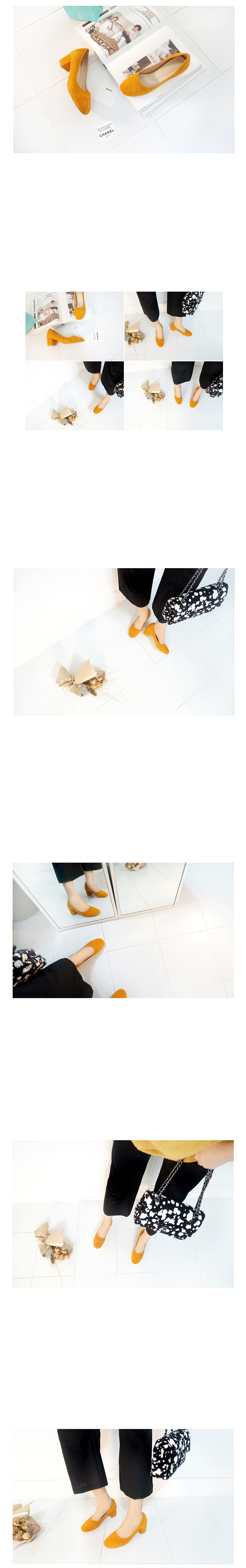 Real Lambskin Suede Middle Heel 6cm Ladies Shoes W