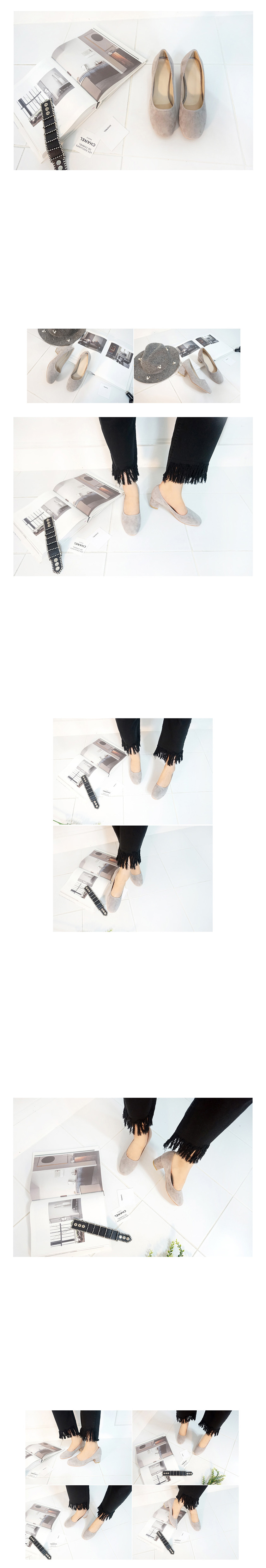 Real Lambskin Suede Middle Heel 6cm Ladies Shoes W