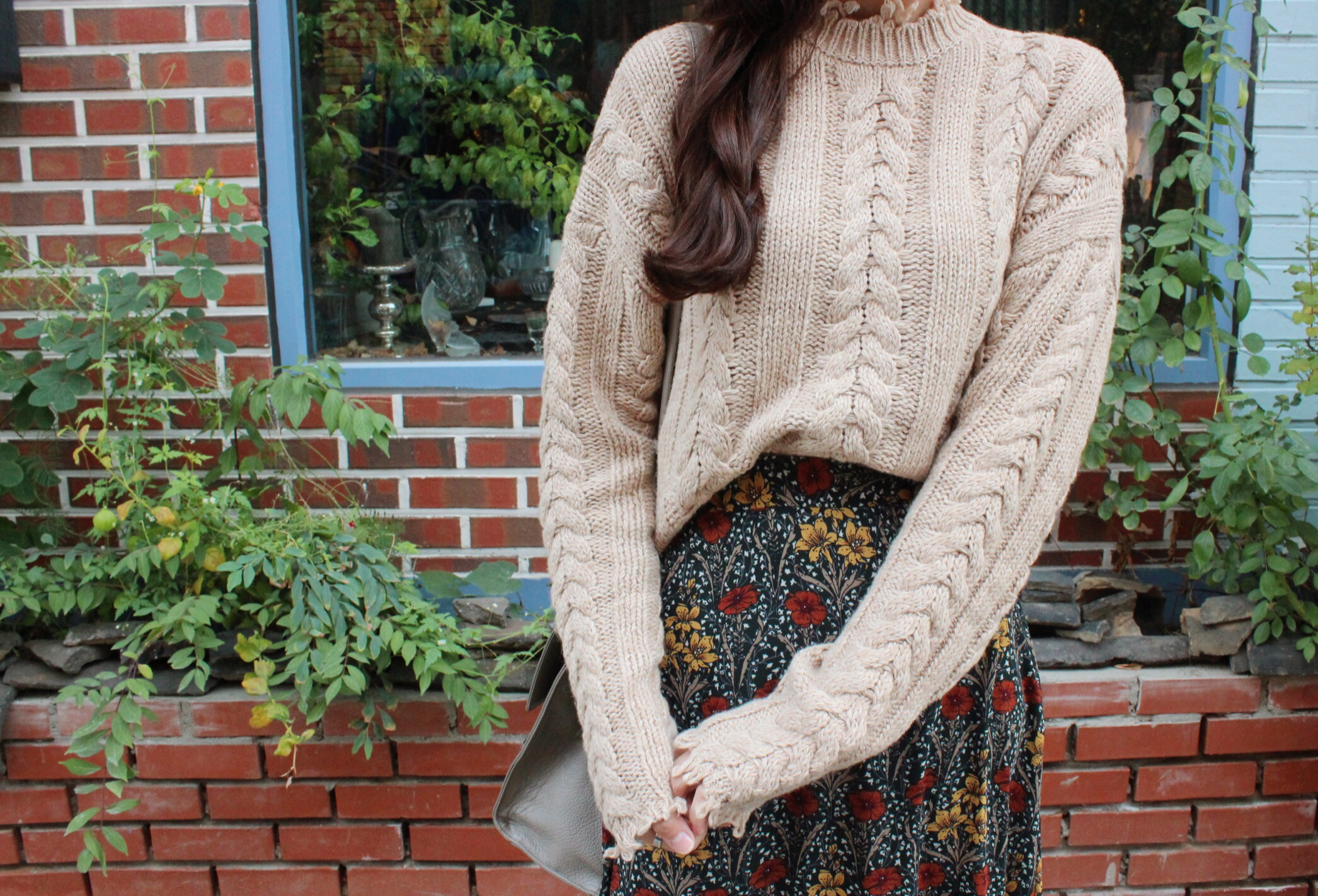 Flower chiffon maxi skirt 2col Winter Coordination