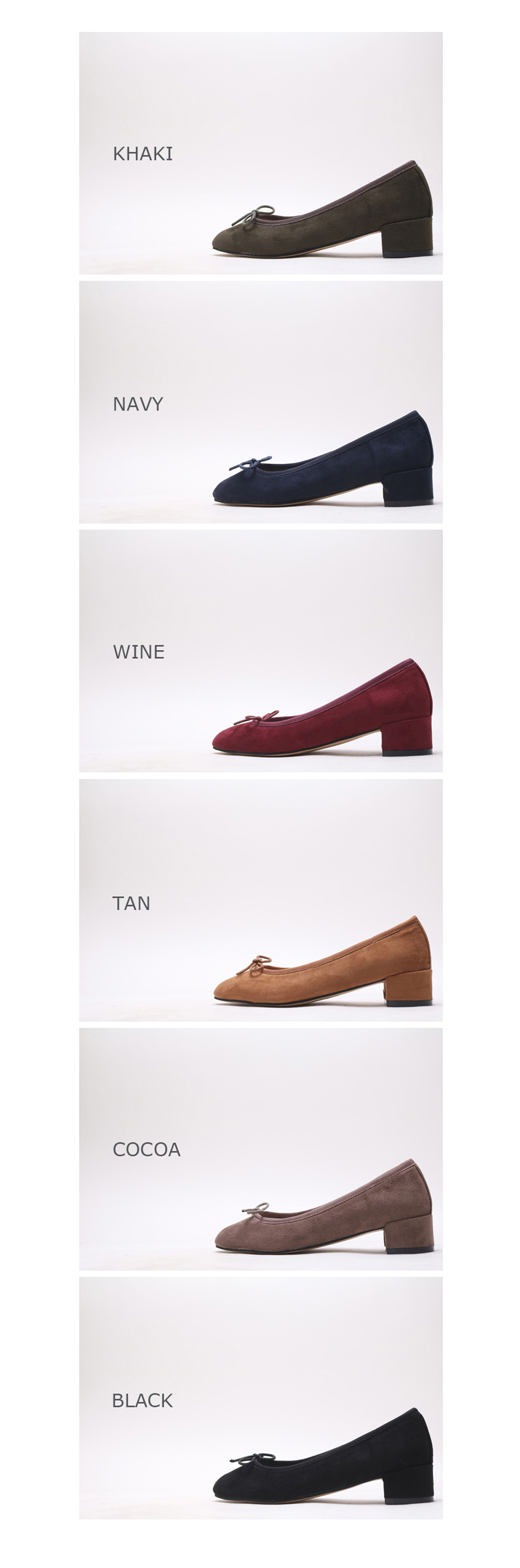 Ribbon Suede Middle Heel 3.5cm Women's Shoes Wo