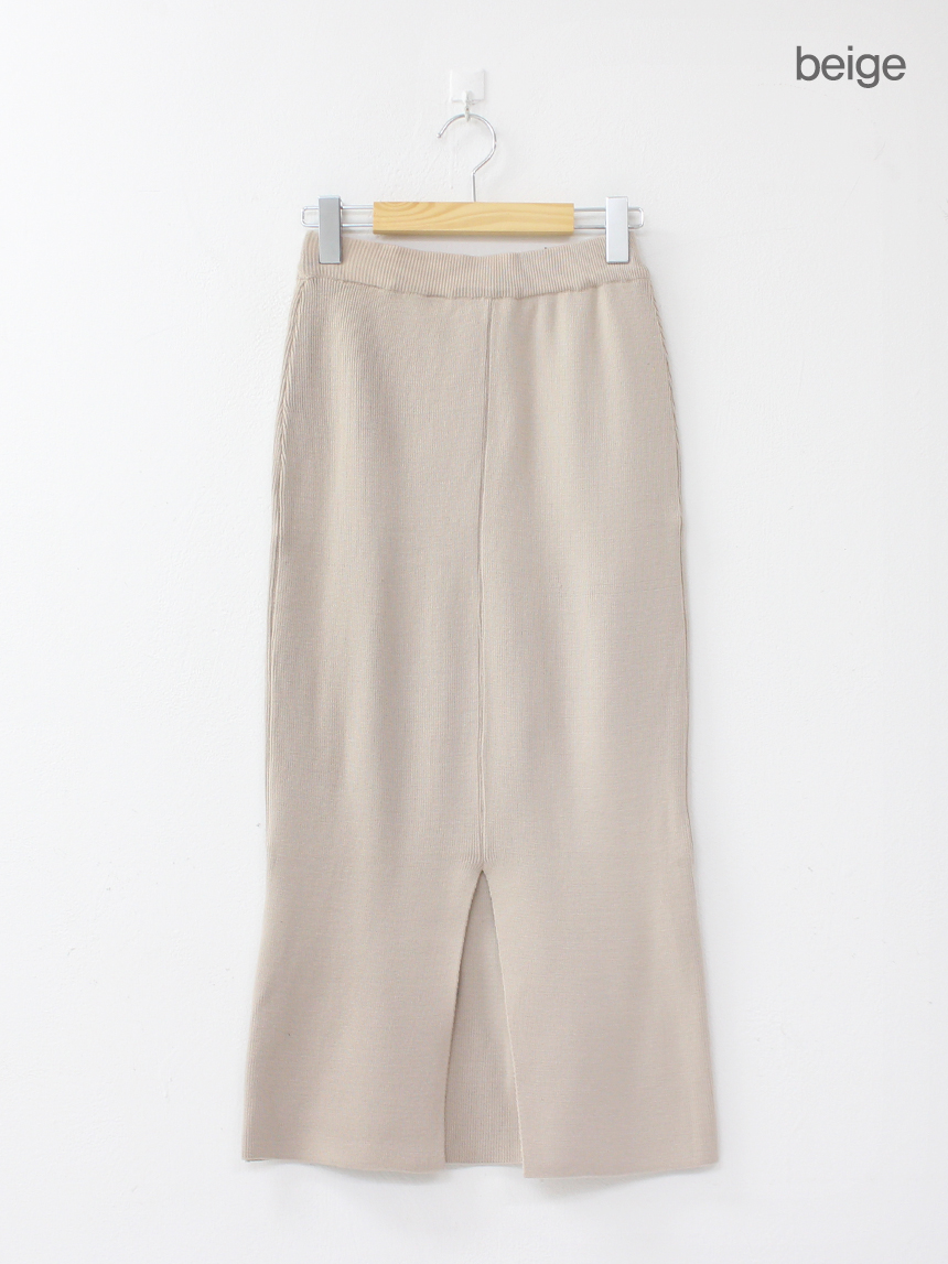 Knit Mermaid Long Skirt Midi Span High Back