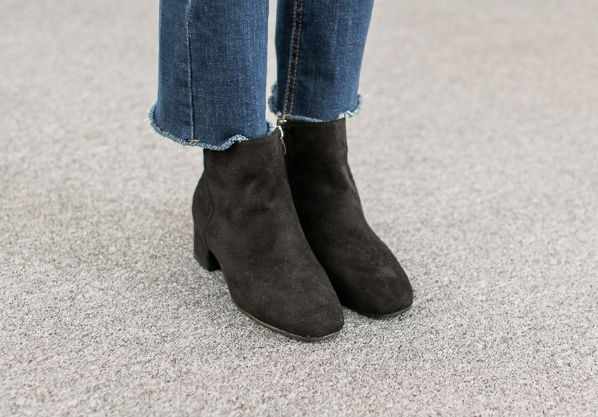 Women Suede Simple Ankle Boots Heeled Low Angle An