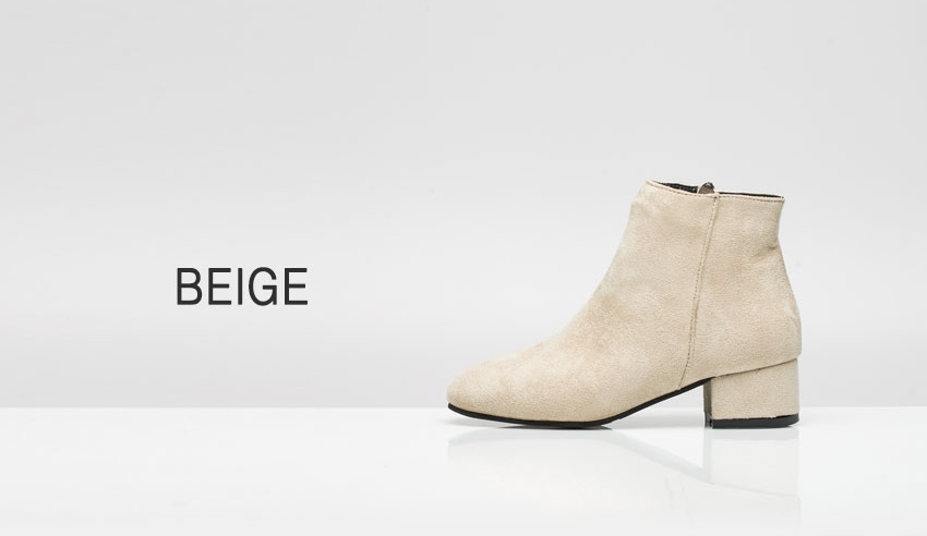 Women Suede Simple Ankle Boots Heeled Low Angle An