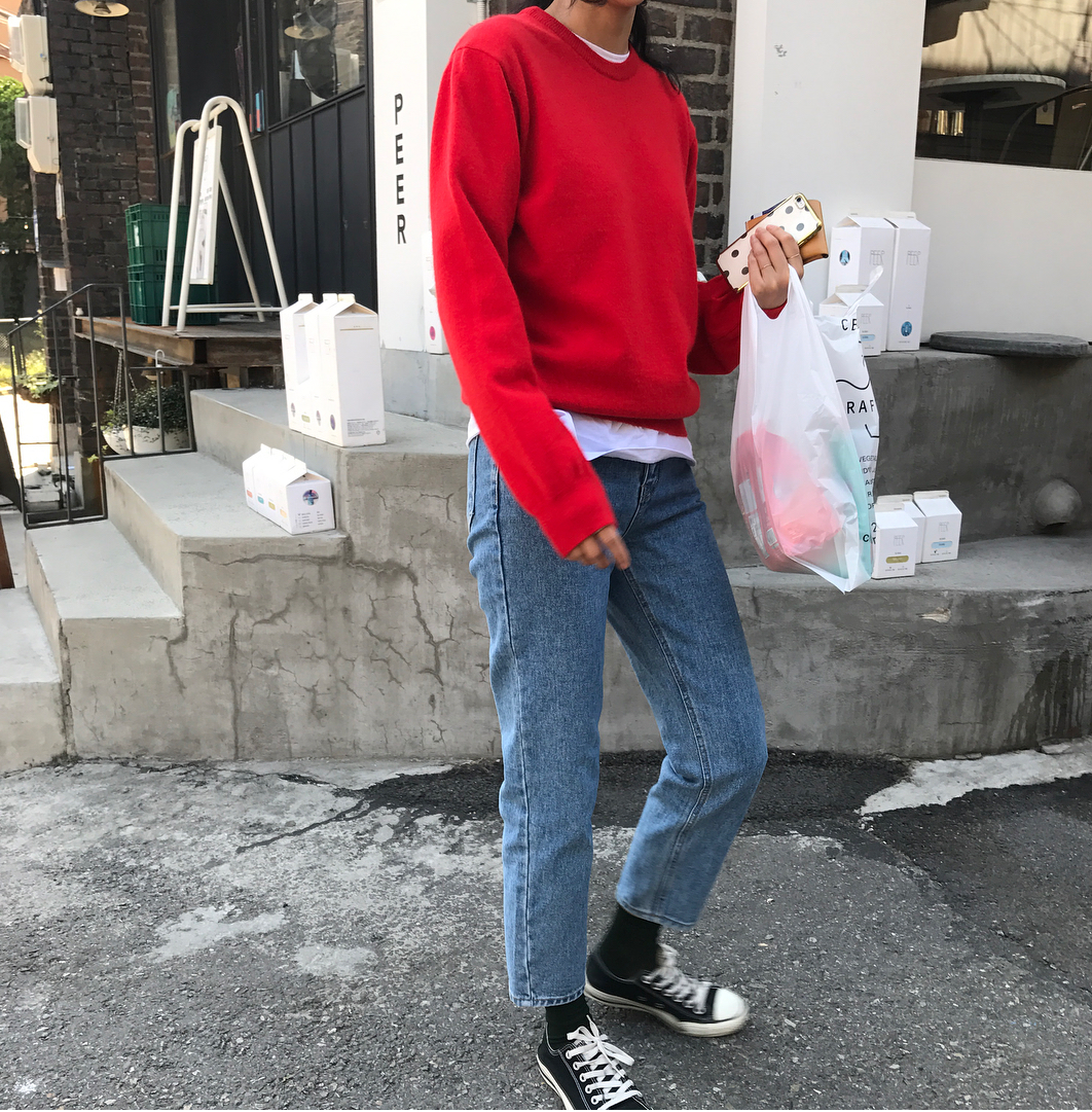 Korea Jeans Pants Non Plain Ribazin Denim S, M Pan