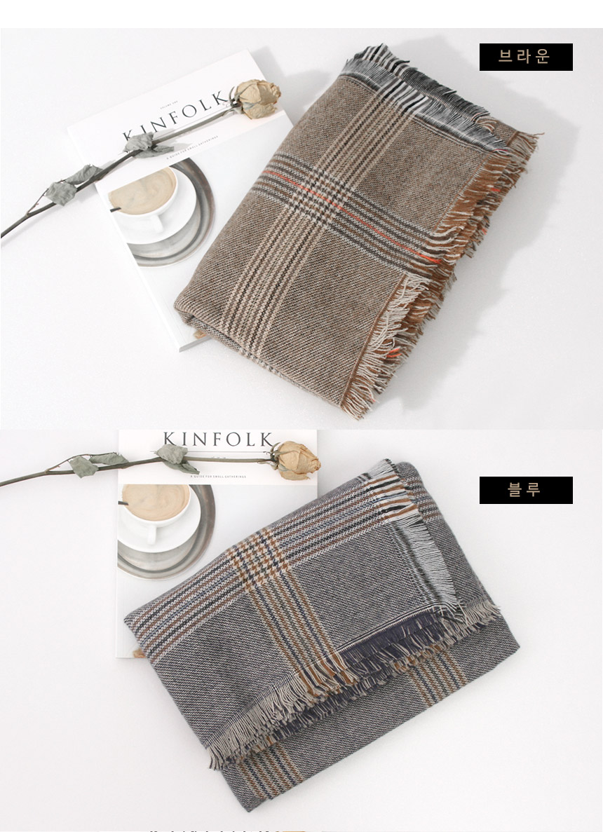 Check muffler man shawl woman couple gift friend s