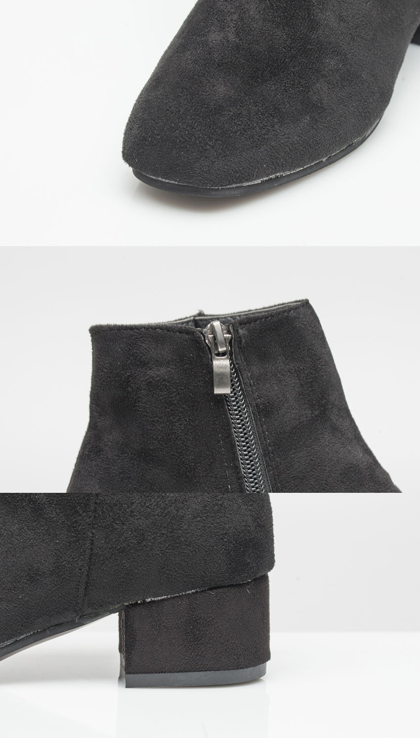 Women Suede Simple Ankle Boots Heeled Low Angle An