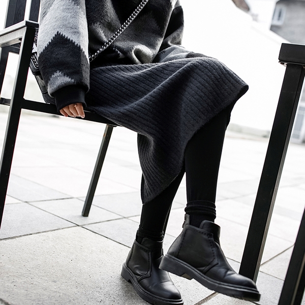 Sikkimodorugoji H line bending knit long skirt dai