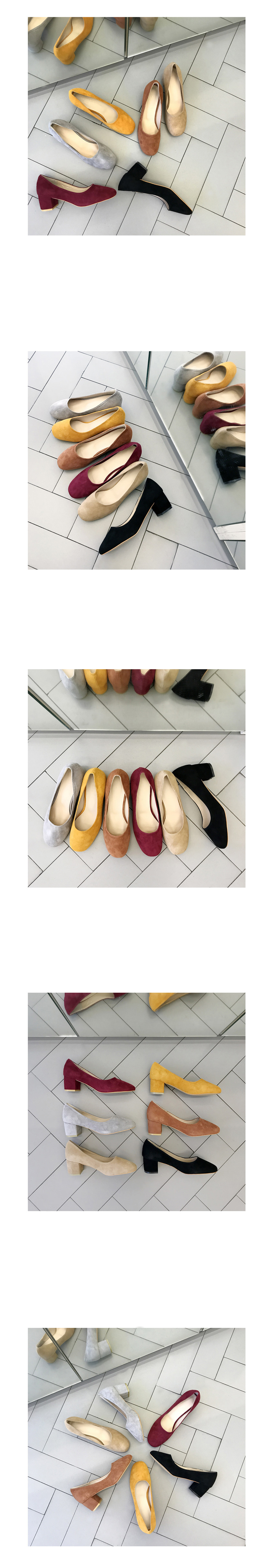 Real Lambskin Suede Middle Heel 6cm Ladies Shoes W