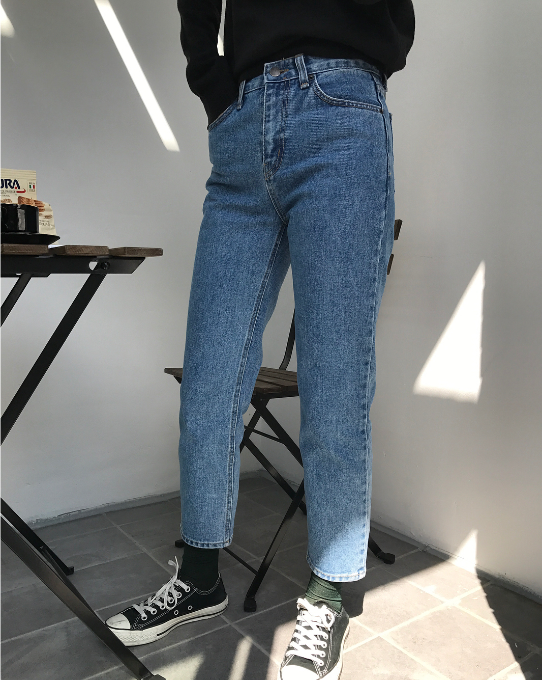 Korea Jeans Pants Non Plain Ribazin Denim S, M Pan