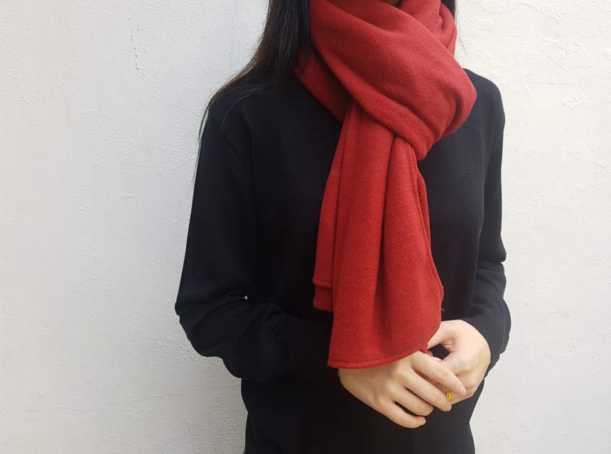 Basic Wool Knit Muffler Shawl Mini Petite Couple I