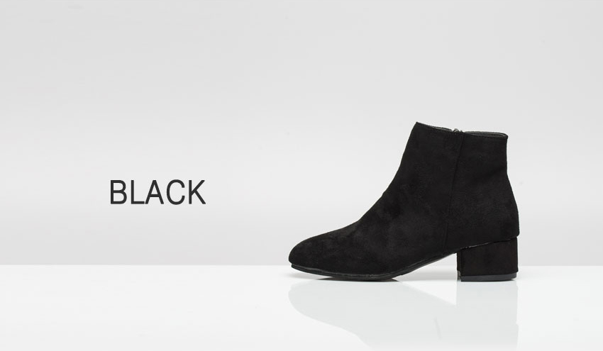 Women Suede Simple Ankle Boots Heeled Low Angle An