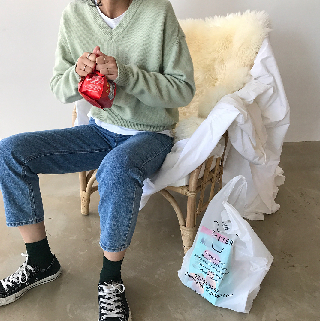 Korea Jeans Pants Non Plain Ribazin Denim S, M Pan