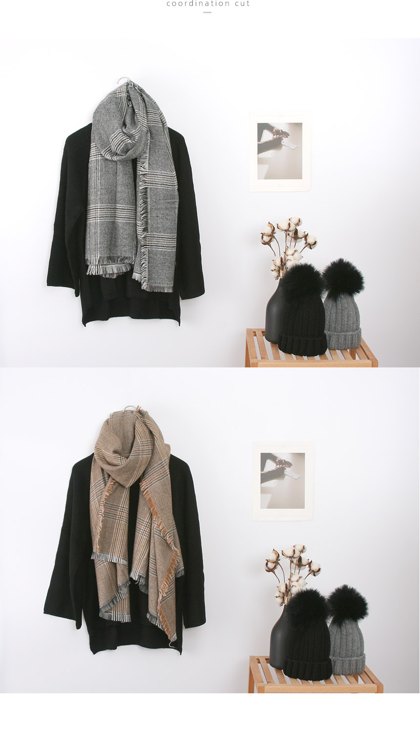 Check muffler man shawl woman couple gift friend s