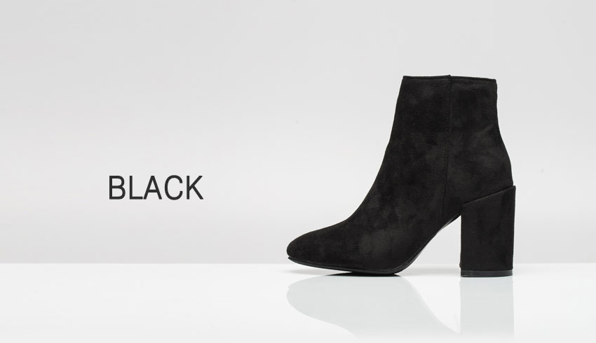 Women Suede Ankle Boots Heeled high-necked angles 