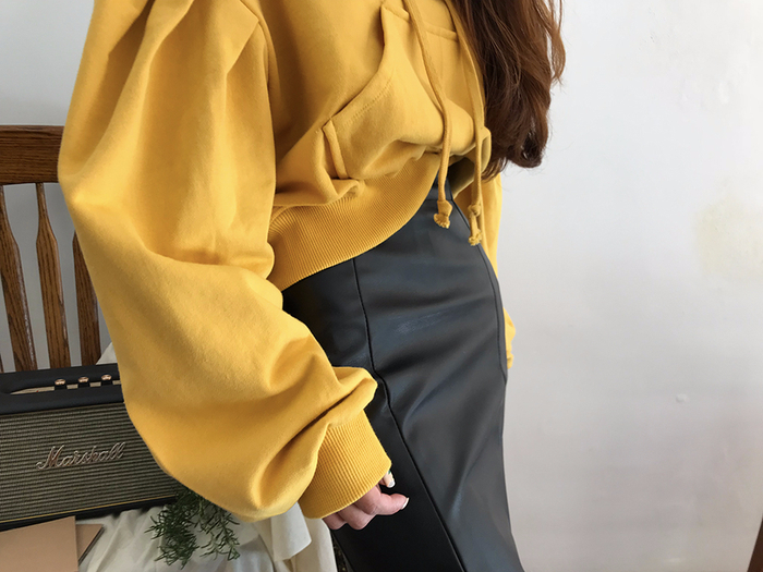 Mermaid Leather Flare Long Skirt Leather Pleated S