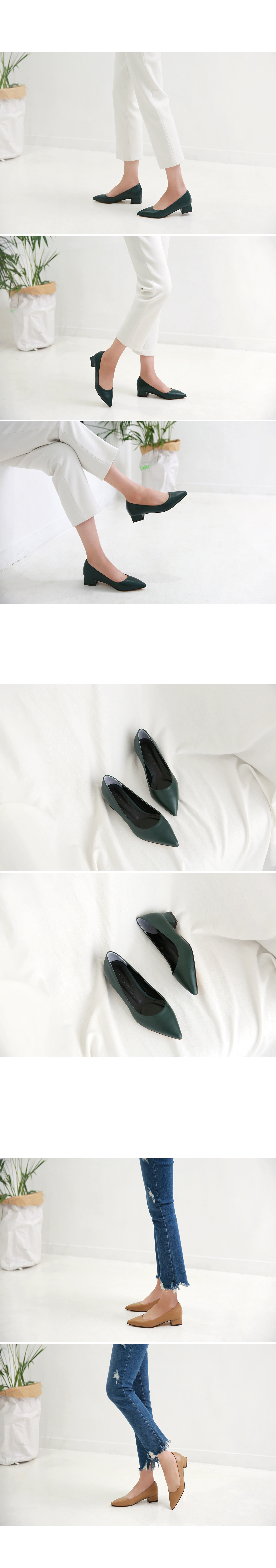 Style Zen Natural Cowhide Plain Stiletto Kitten Hi