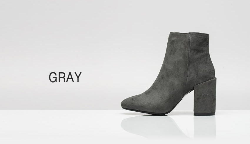 Women Suede Ankle Boots Heeled high-necked angles 