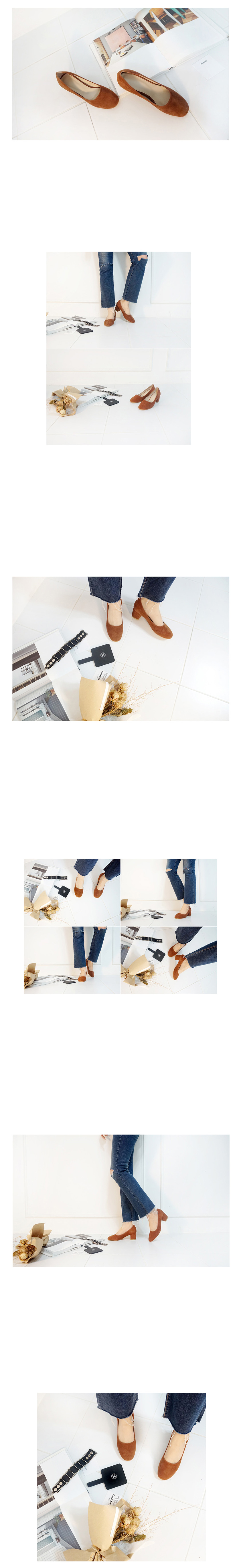 Real Lambskin Suede Middle Heel 6cm Ladies Shoes W