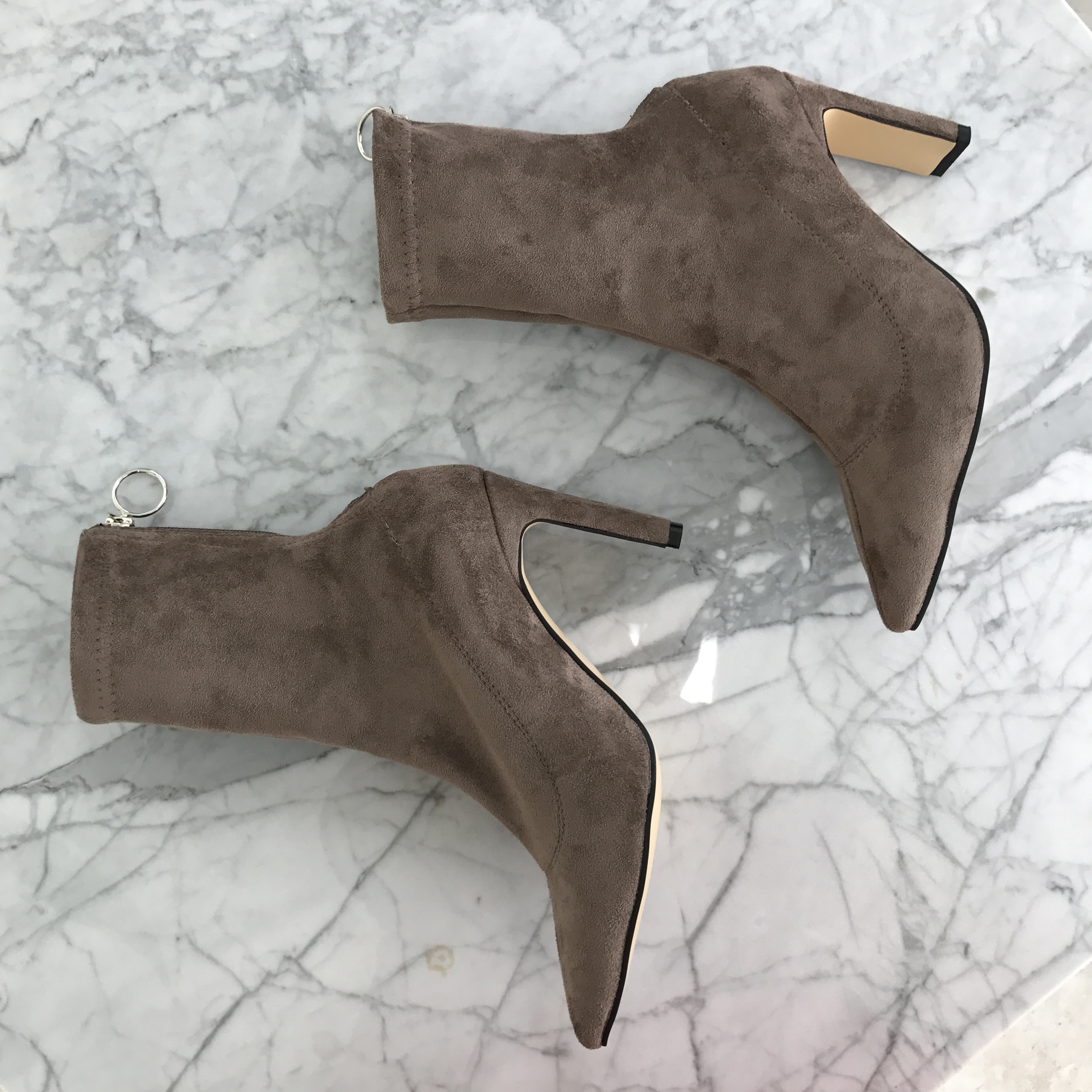 Ring Zipper Suede Angle Boots Ankle Fall Winter We