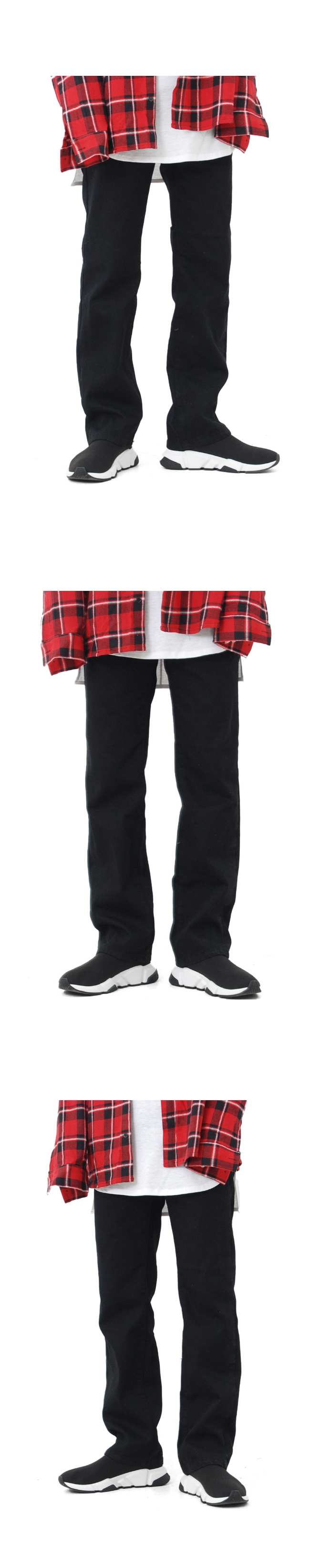 Korea Jeans Pants Triple Black Wide Denim Pants Me