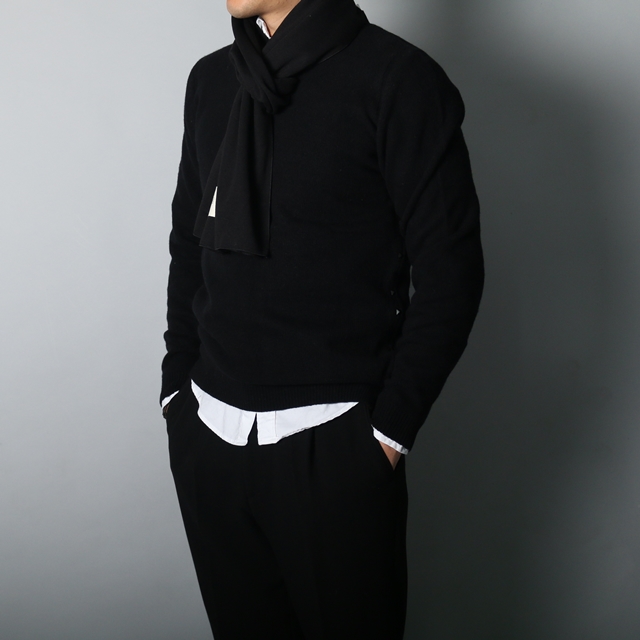 Self-produced cotton scarf muffler black blue Scar