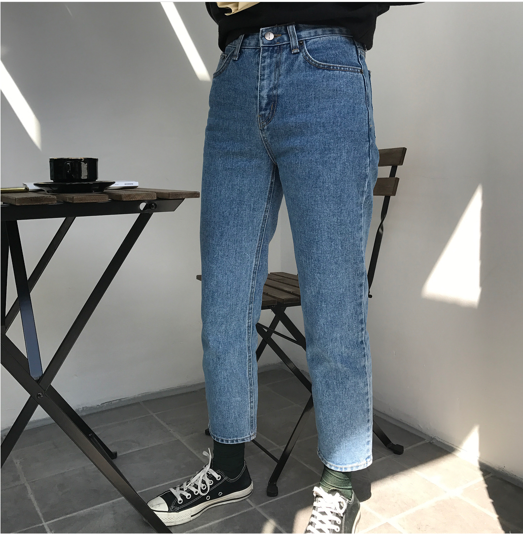 Korea Jeans Pants Non Plain Ribazin Denim S, M Pan