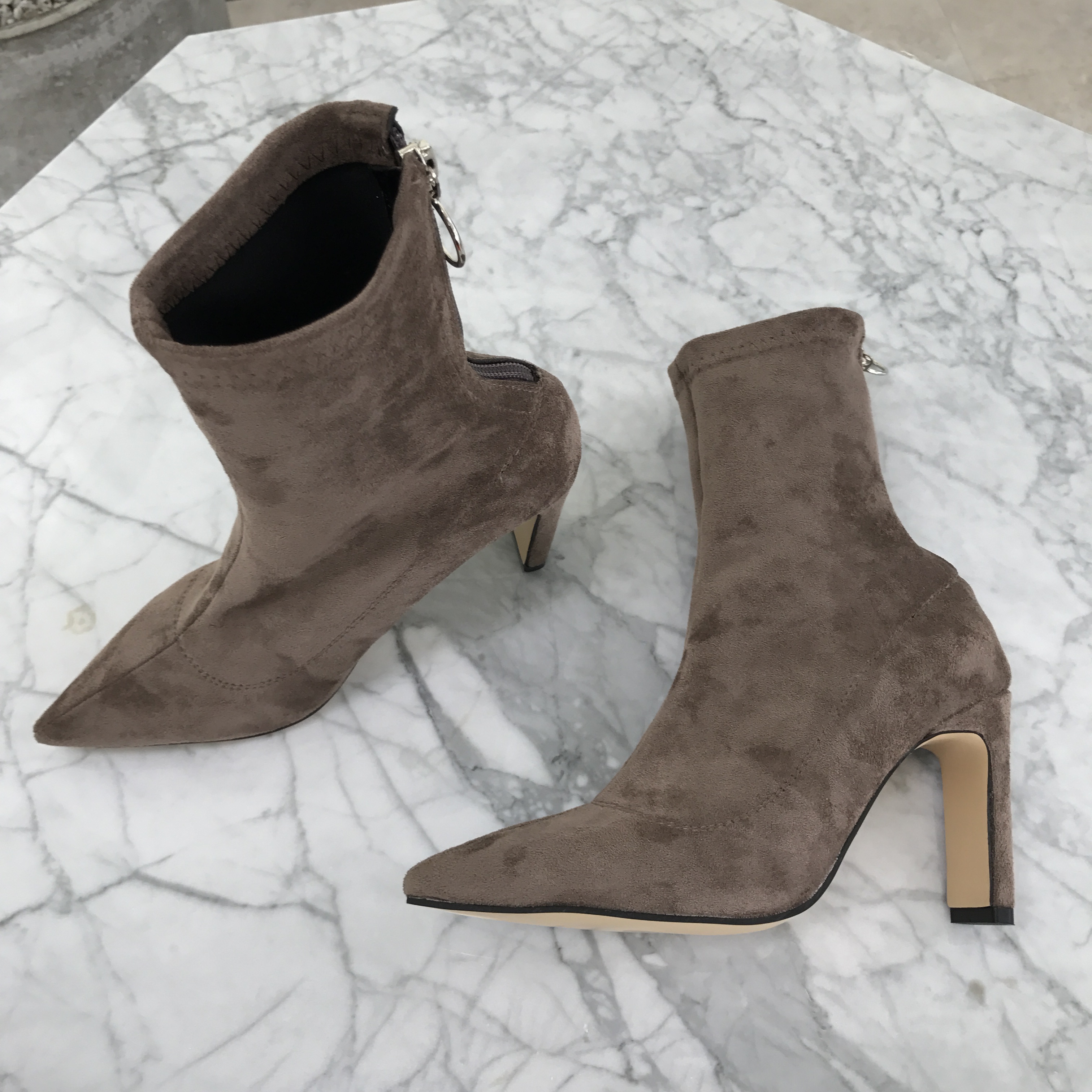 Ring Zipper Suede Angle Boots Ankle Fall Winter We