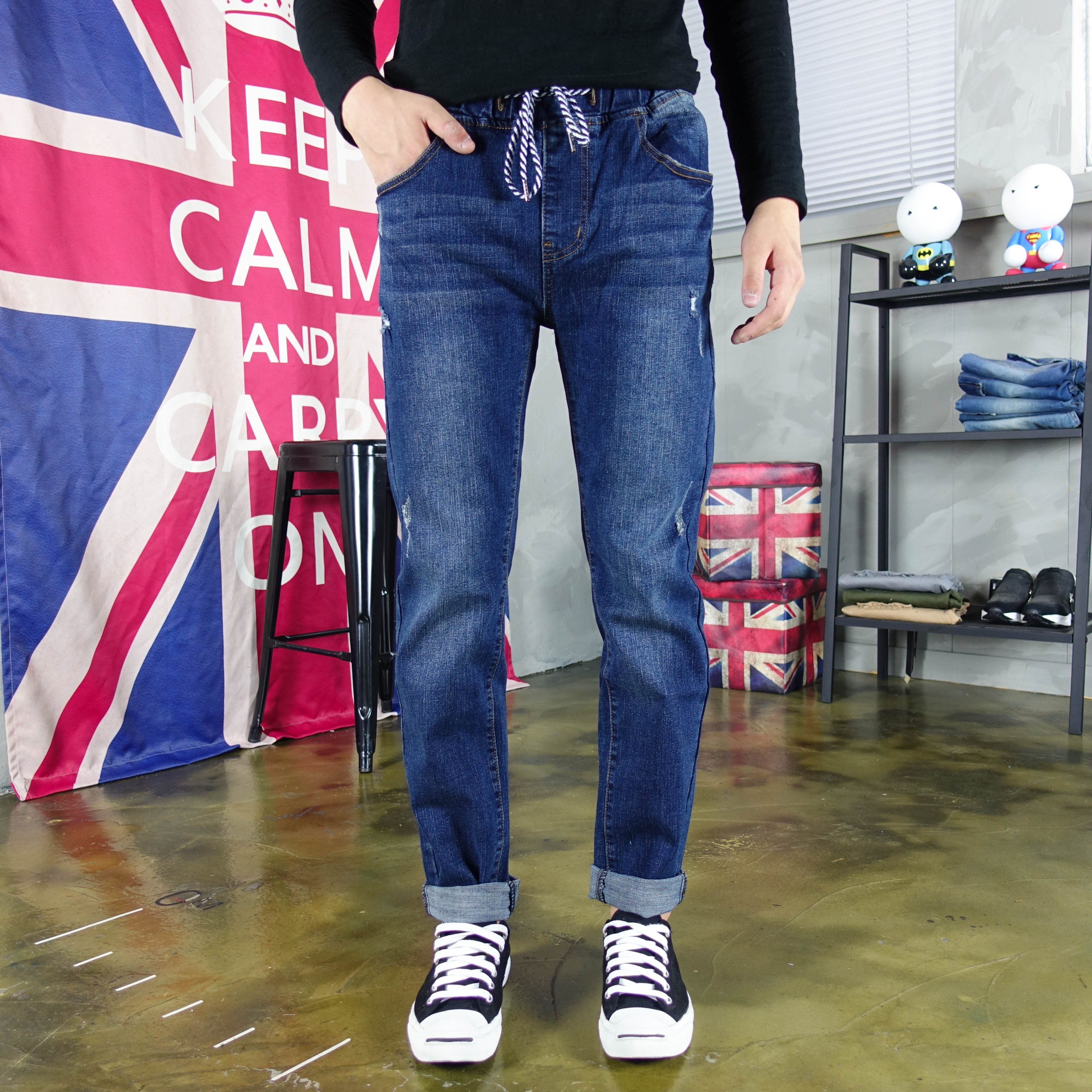 Korea Jeans Pants Men's Bending Jeans Jeans Big