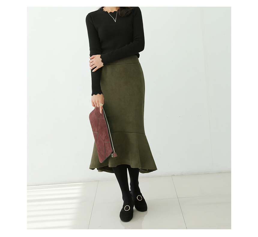 Suede mommy skirt Grain autumn long Neoprene bandi