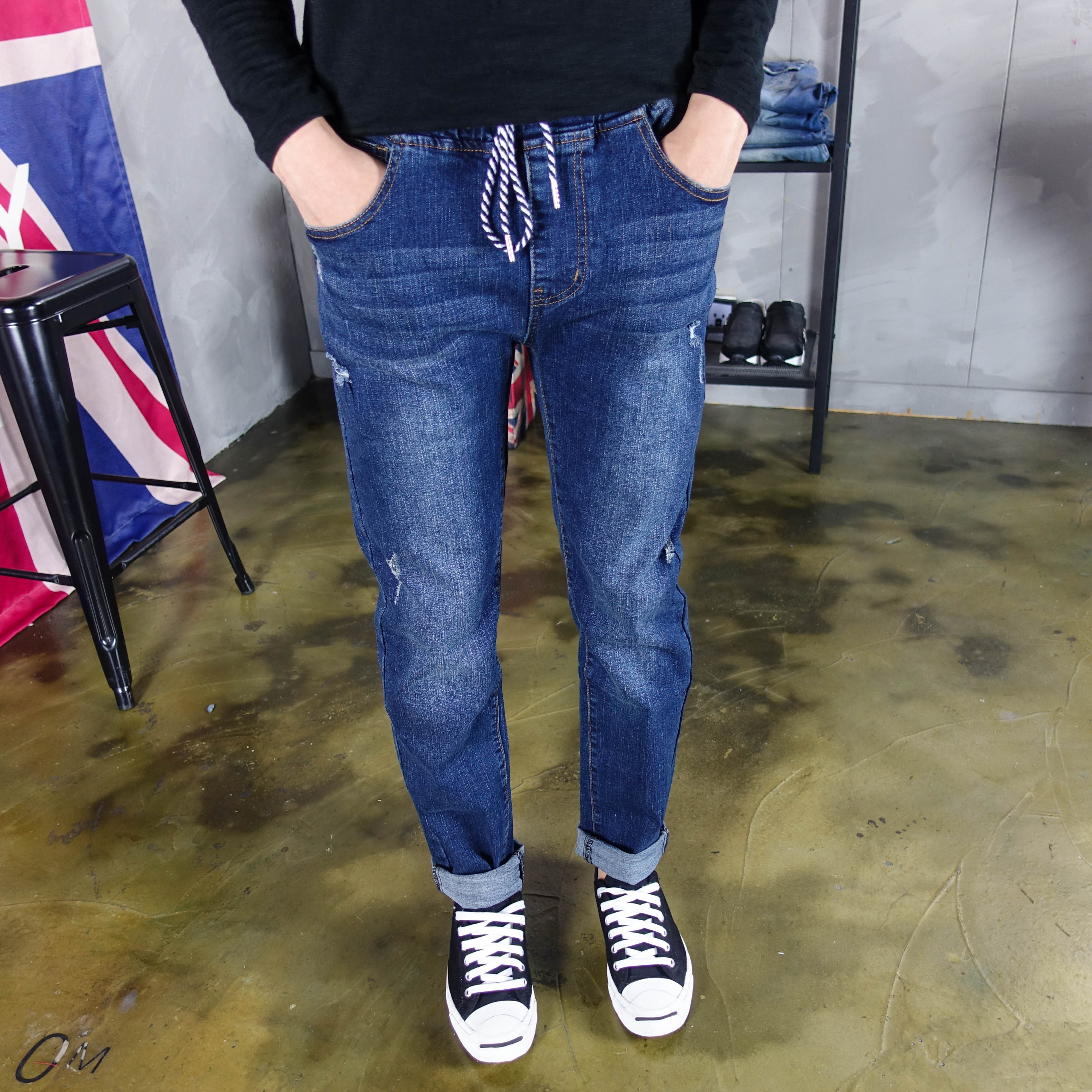 Korea Jeans Pants Men's Bending Jeans Jeans Big