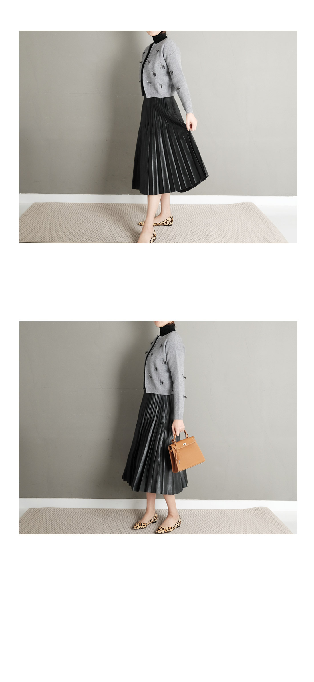 Bloom Mono Premium Reza Long Pleated Skirt Easy Bl