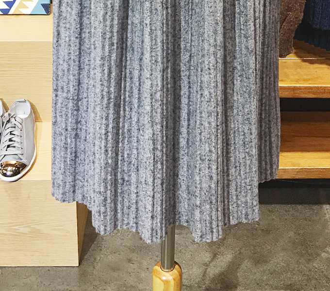 Winter wool pleated long skirt brushed bending wri