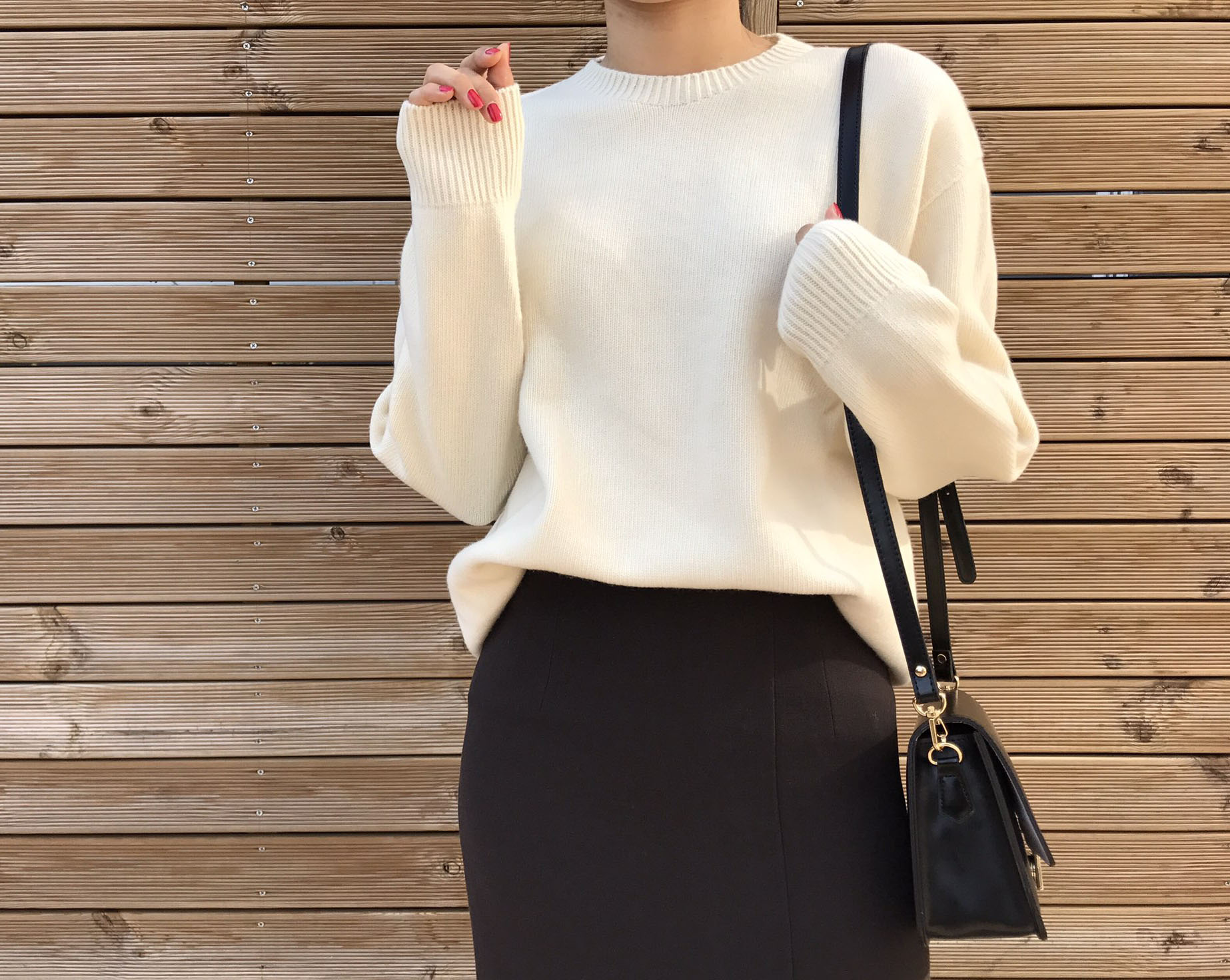 Autumn H line high waist long skirts coordination 