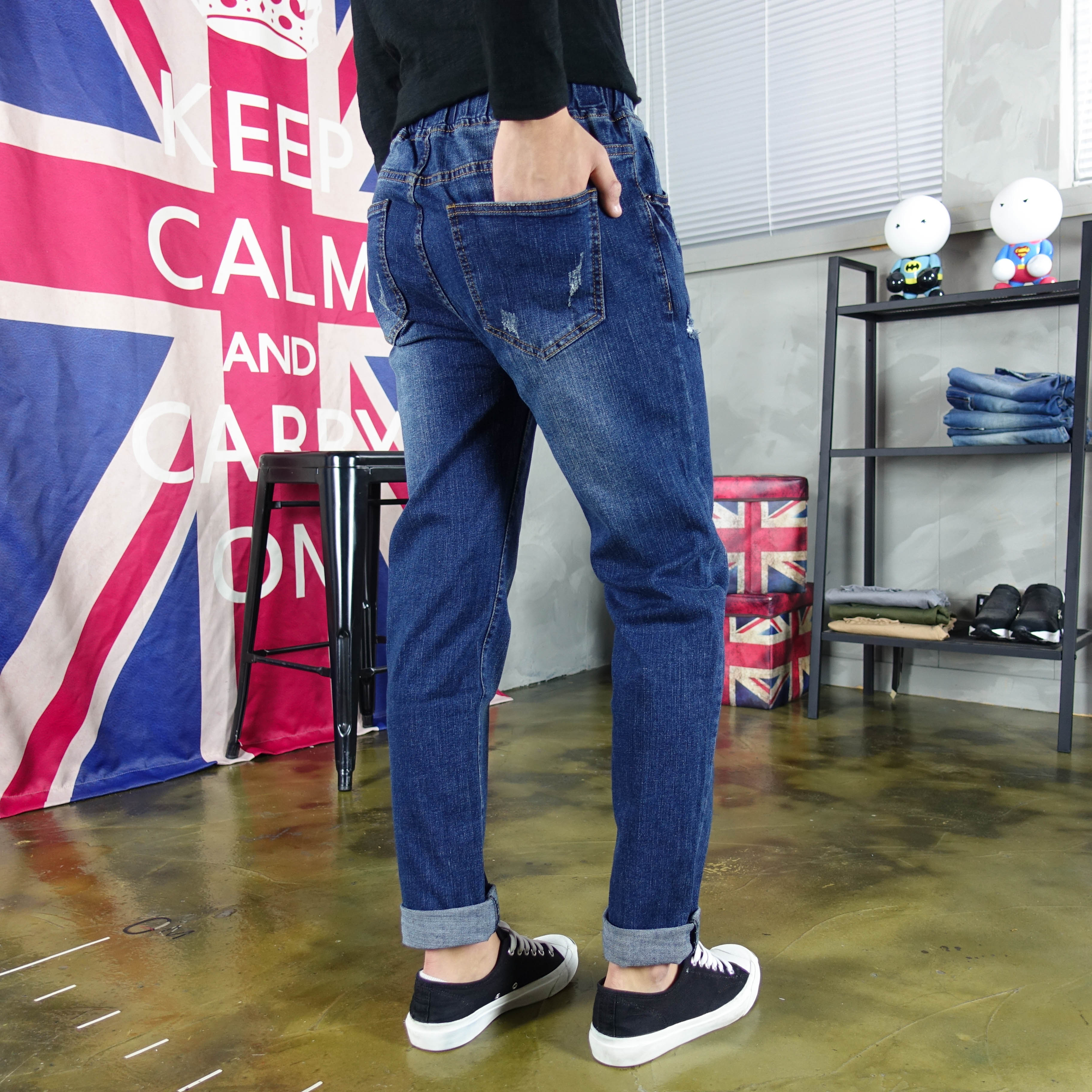 Korea Jeans Pants Men's Bending Jeans Jeans Big