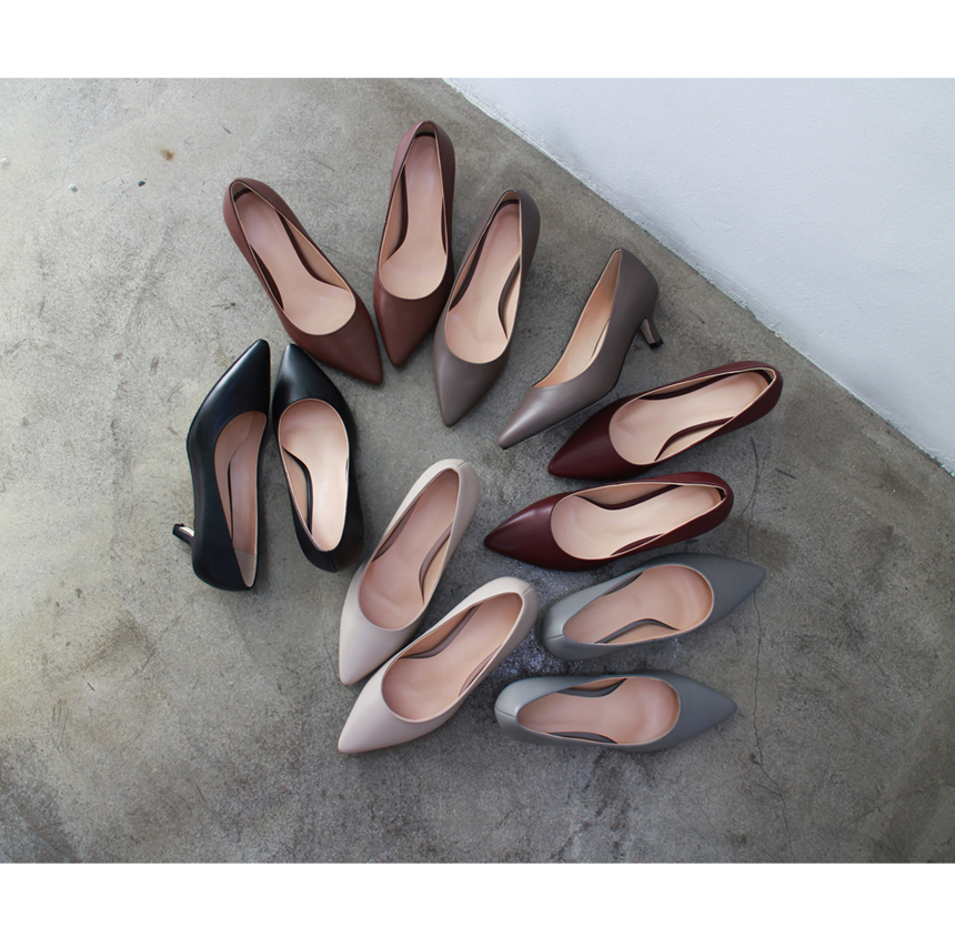 Handmade Cowhide Stiletto Mid Hill 5cm Women's 