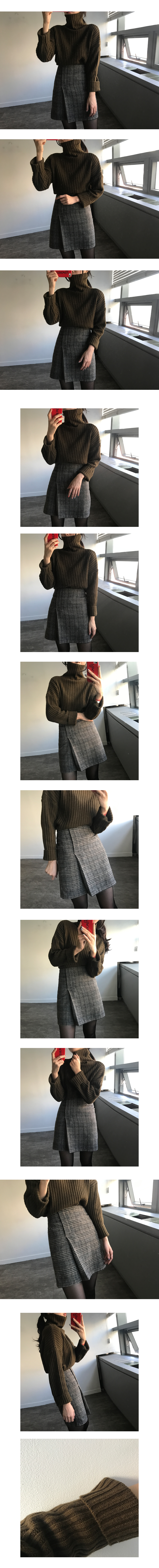 Check mini skirt autumn winter lap skirt