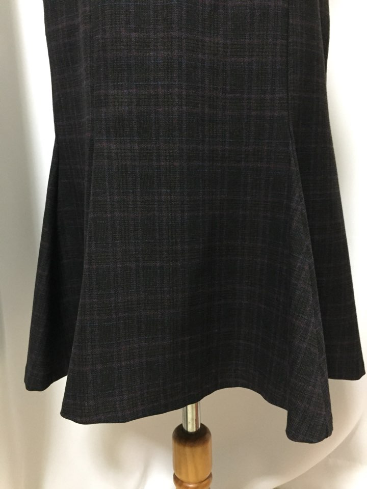 Check Mermaid skirt 2col Stylish neat modern sensi