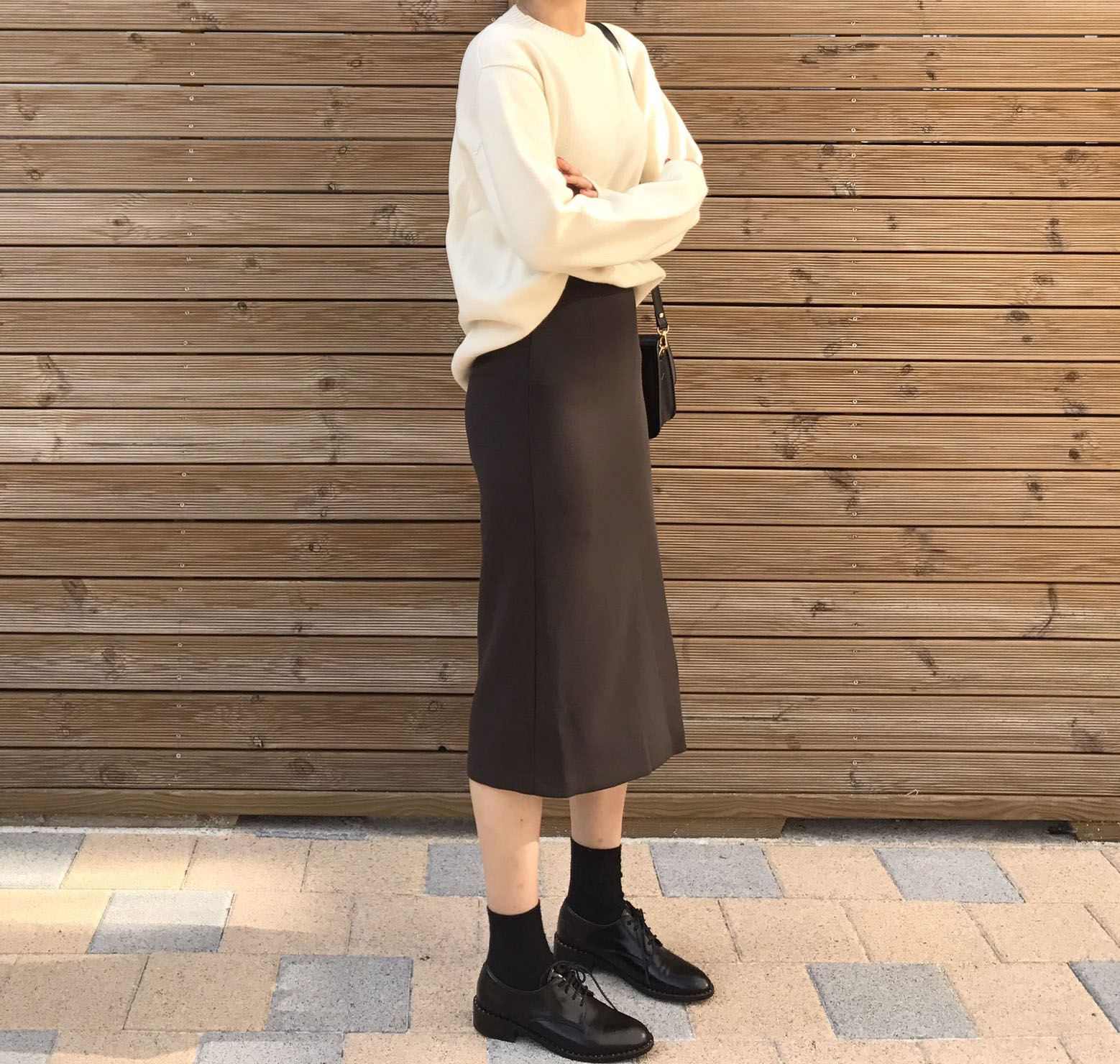 Autumn H line high waist long skirts coordination 