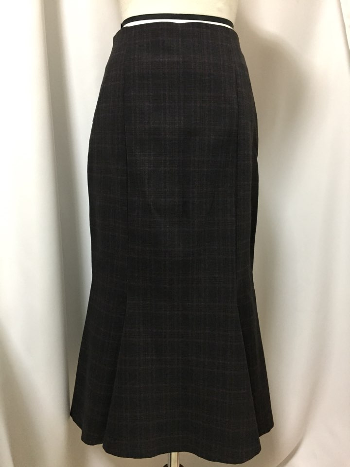 Check Mermaid skirt 2col Stylish neat modern sensi