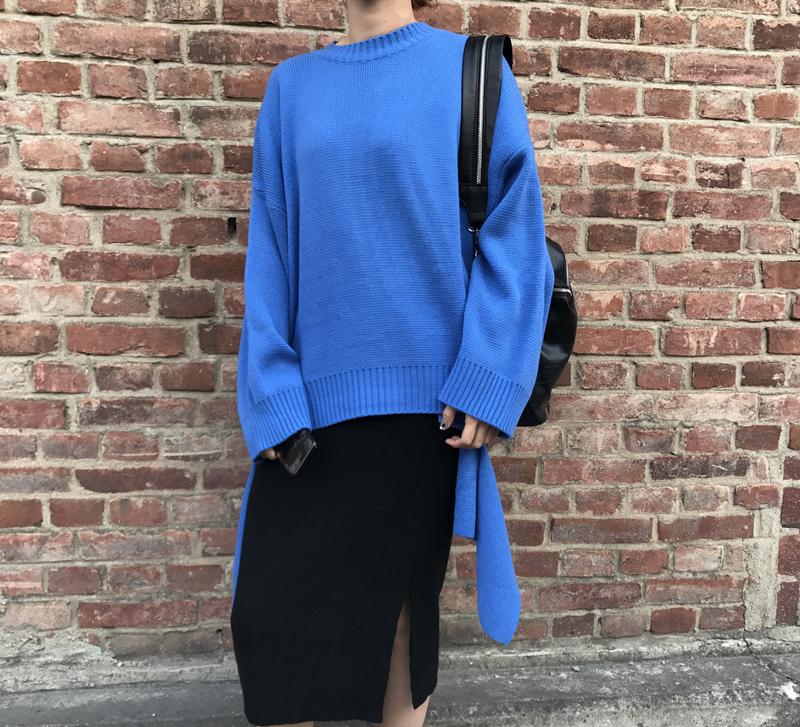 Long knit skirt with skirt