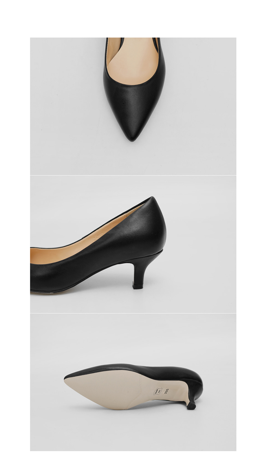 Handmade Cowhide Stiletto Mid Hill 5cm Women's 