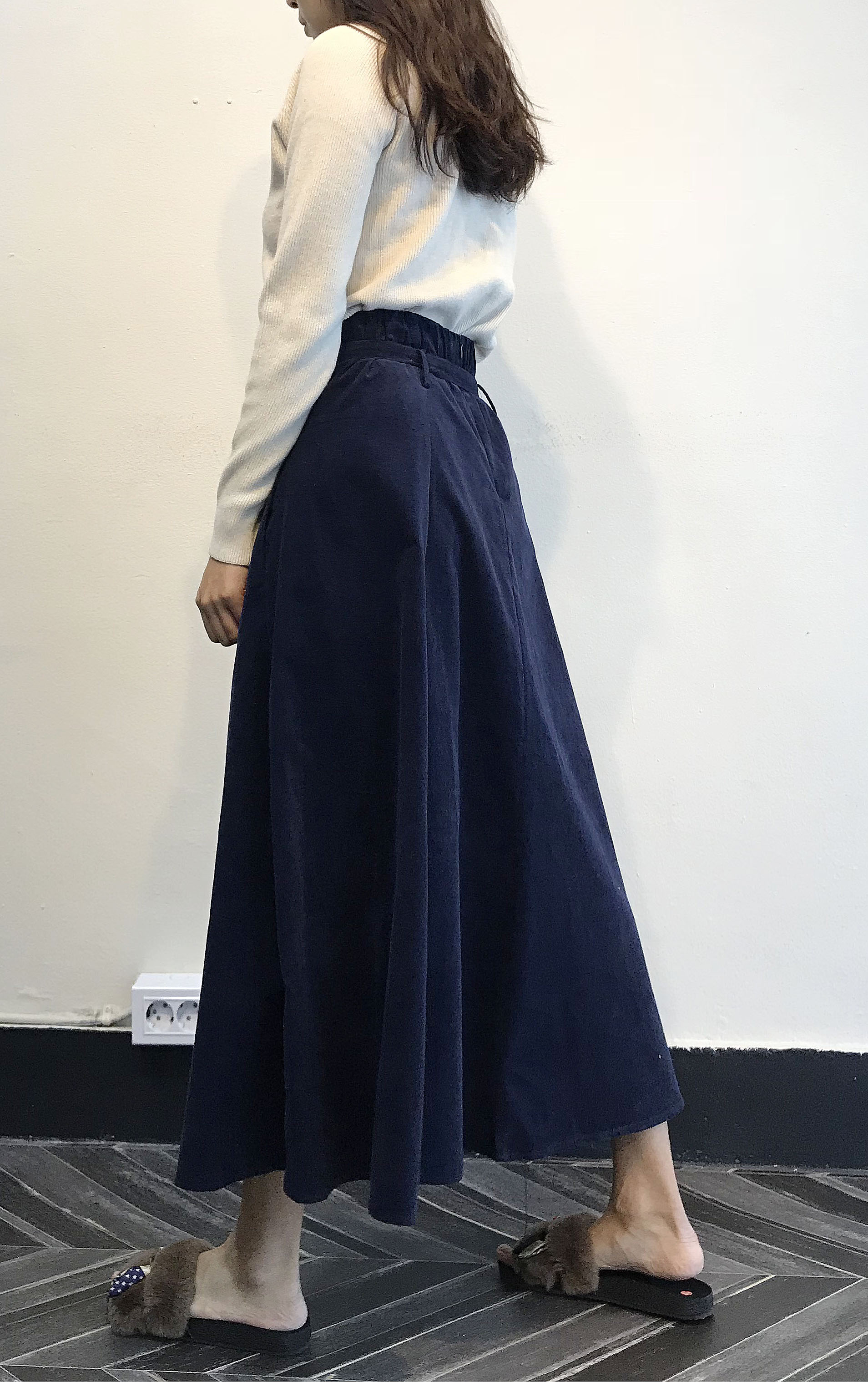 Long skirt 2color skirt autumn