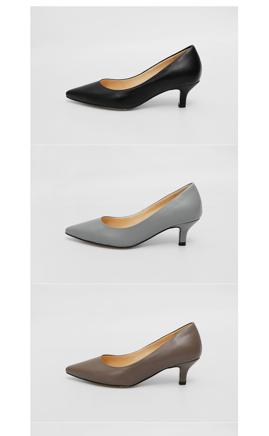 Handmade Cowhide Stiletto Mid Hill 5cm Women's 