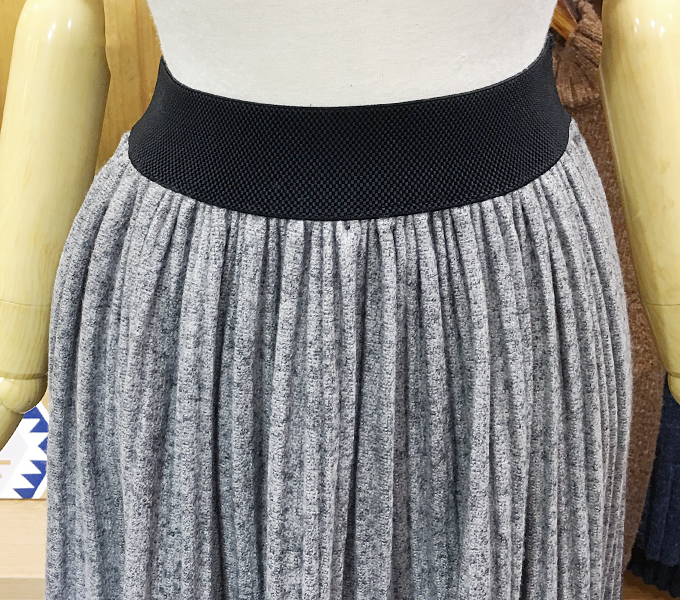 Winter wool pleated long skirt brushed bending wri