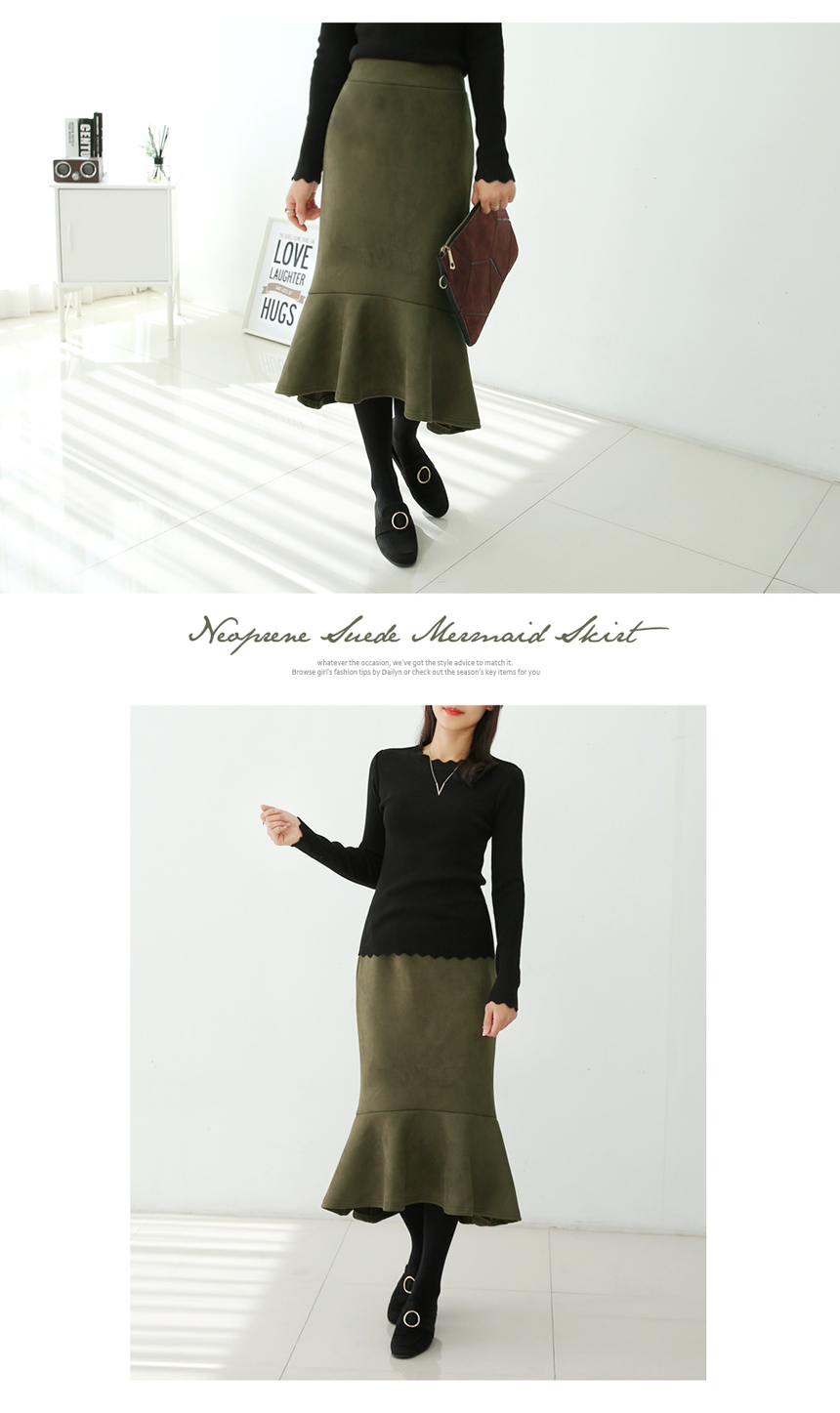 Suede mommy skirt Grain autumn long Neoprene bandi