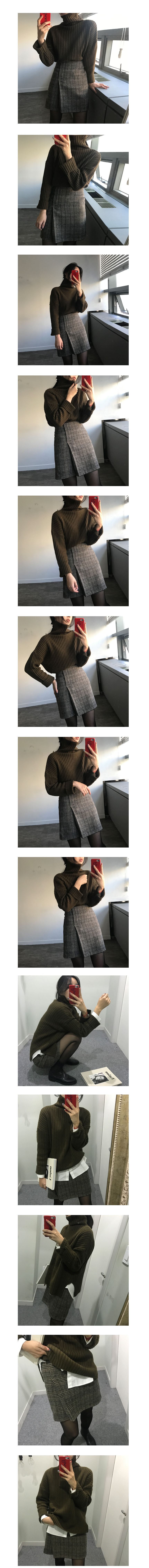 Check mini skirt autumn winter lap skirt