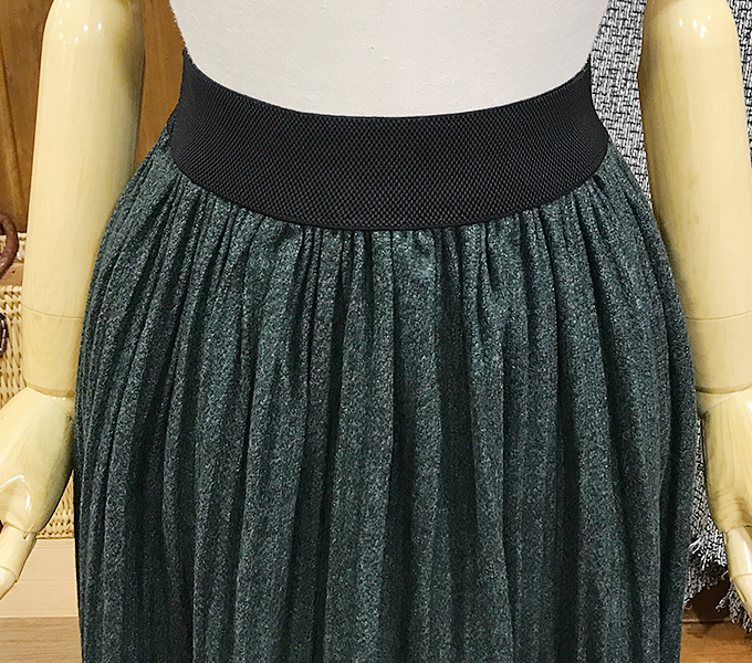 Winter wool pleated long skirt brushed bending wri