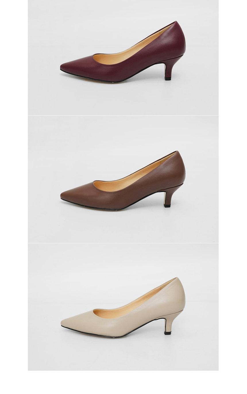 Handmade Cowhide Stiletto Mid Hill 5cm Women's 