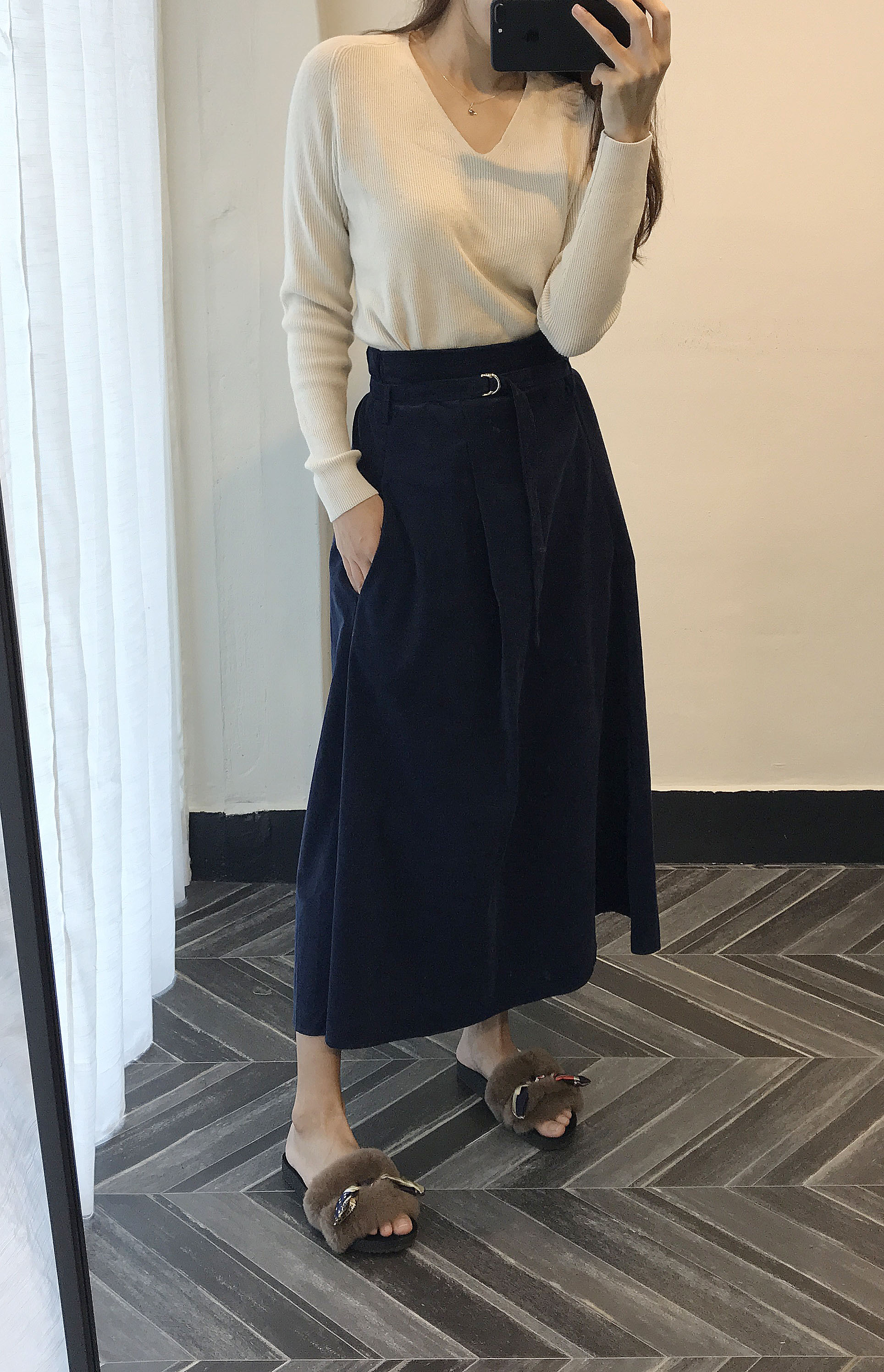 Long skirt 2color skirt autumn